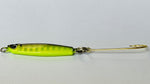 Load image into Gallery viewer, Jelifish USA Snagless Crappie Bomb™ - Fishing lure with a black top with a chartreuse belly.

