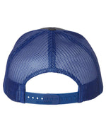 Load image into Gallery viewer, Jelifish USA Embroidered Richardson 112 Trucker Hat in Charcoal / Royal Blue
